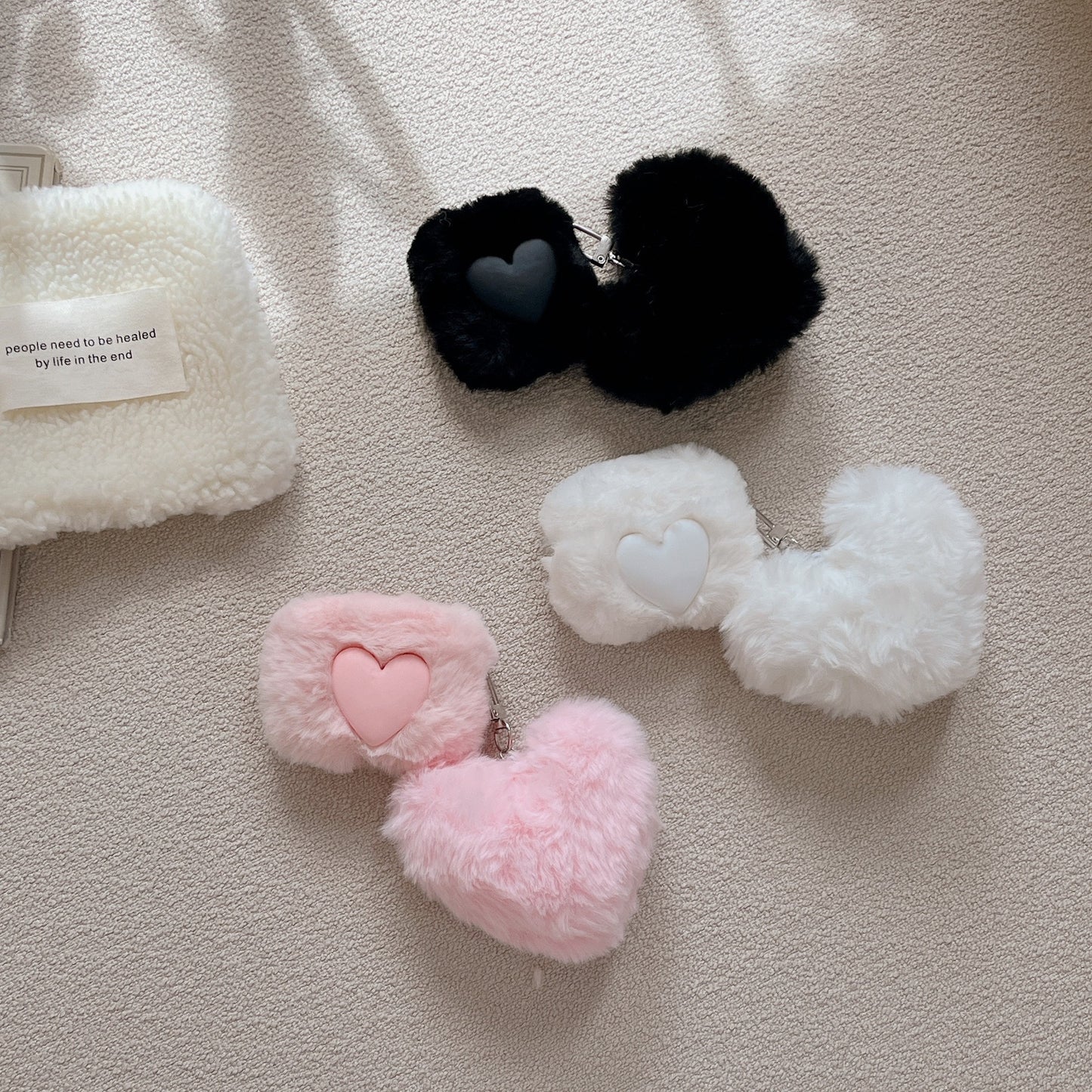 Plush Loving Heart Bluetooth Headphone Case