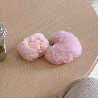 Plush Loving Heart Bluetooth Headphone Case